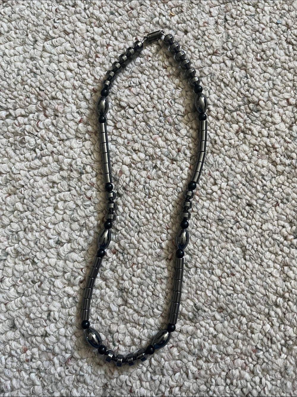 Handmade Black Hematite Beaded Necklace